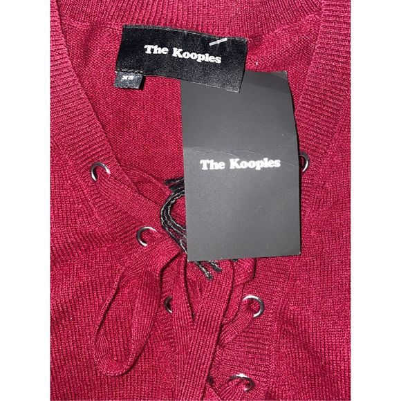 New The Kooples Cashmere & Wool Lace-Up Sweater XS - Picture 3 of 5